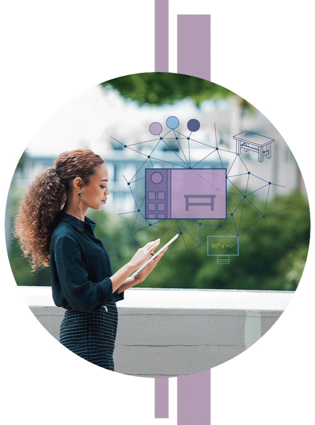 An example highlighting the web of integrated specification & space planning software.